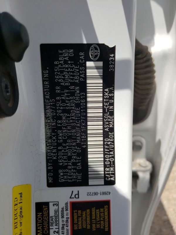 2015 TOYOTA CAMRY