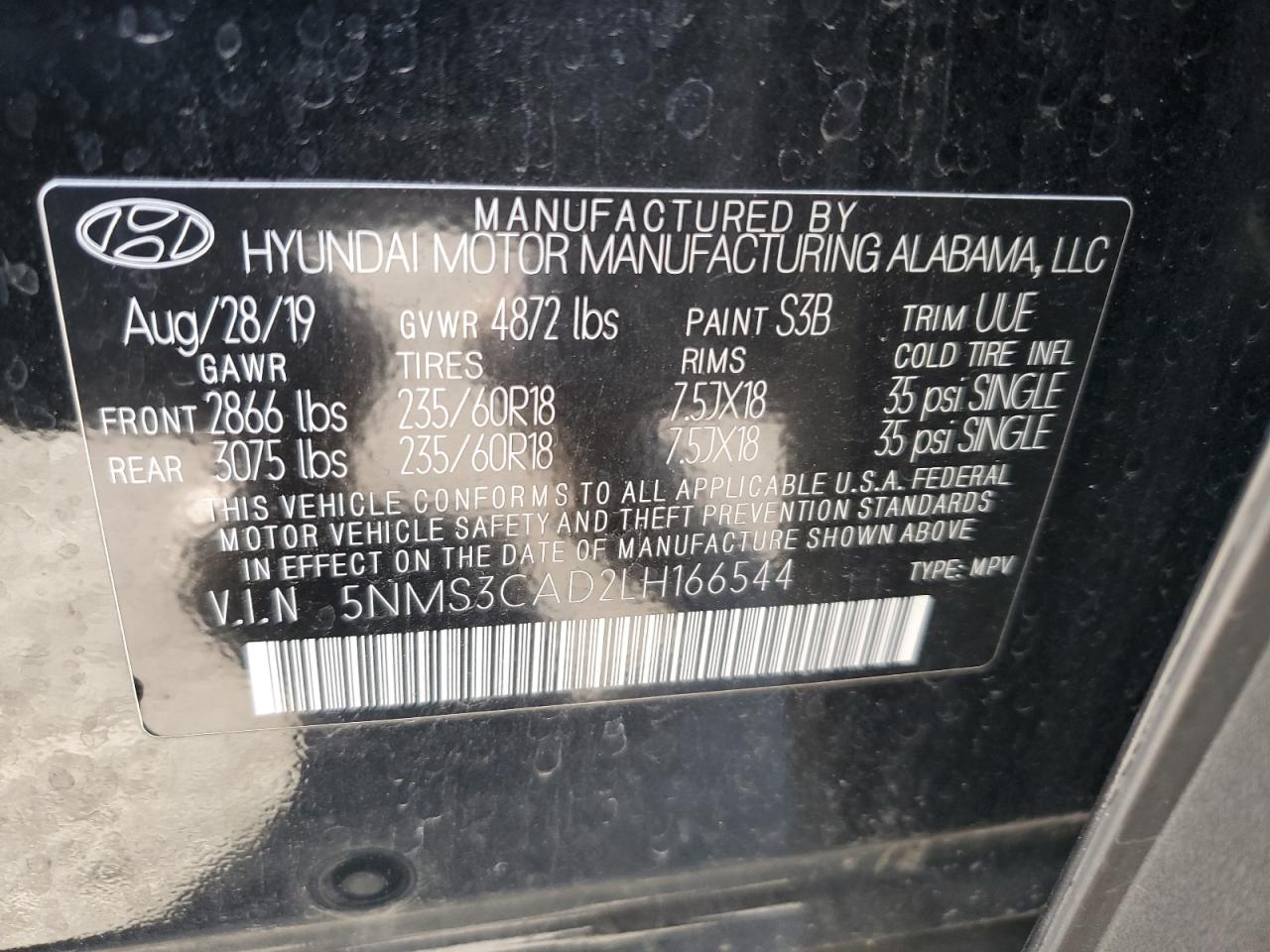 2020 HYUNDAI SANTA FE SEL