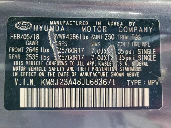 2018 HYUNDAI TUCSON SE Standard