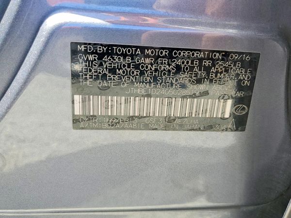 2016 LEXUS IS