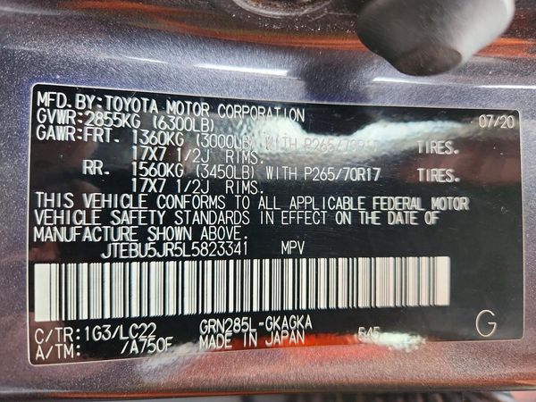 2020 TOYOTA 4RUNNER Base Grade