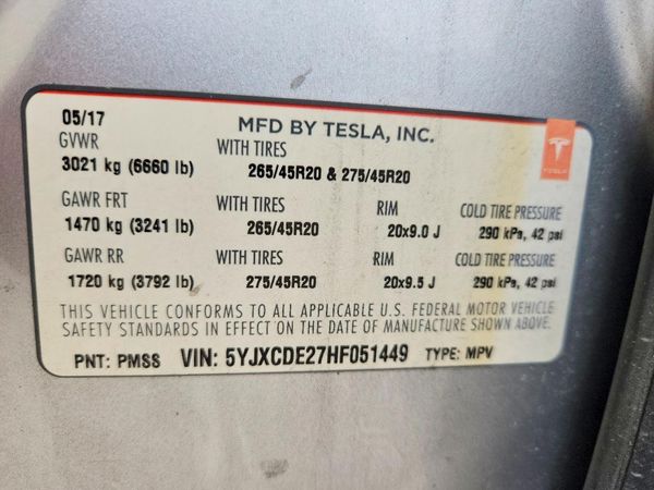2017 TESLA MODEL X