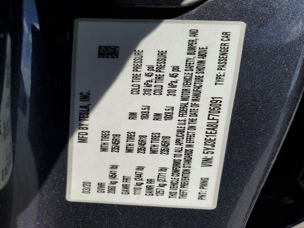 2020 TESLA MODEL 3