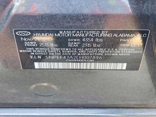 2020 HYUNDAI SONATA — VINS