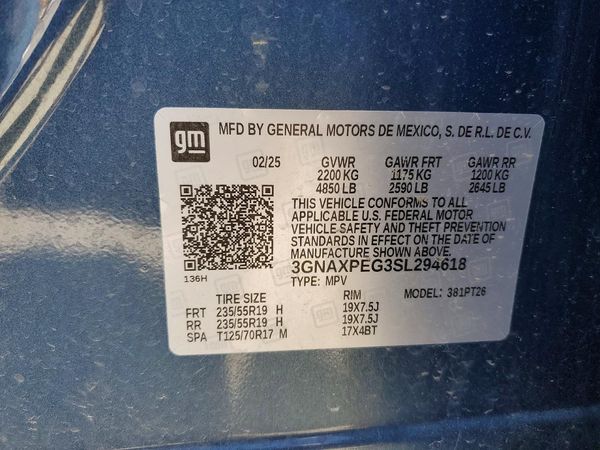 2025 CHEVROLET EQUINOX 1LT — VINS