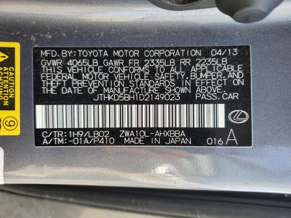 2013 LEXUS CT 200