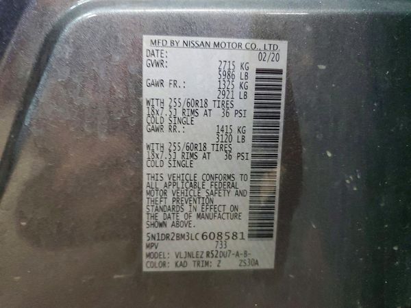 2020 NISSAN PATHFINDER SV