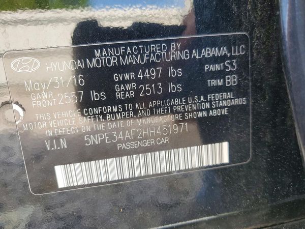 2017 HYUNDAI SONATA