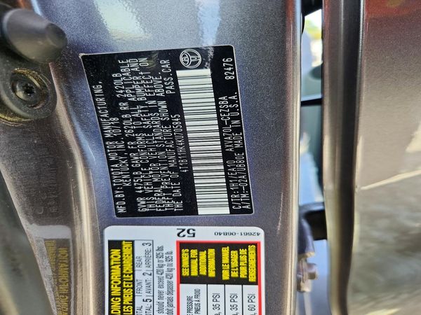 2019 TOYOTA CAMRY L/LE/SE/XLE
