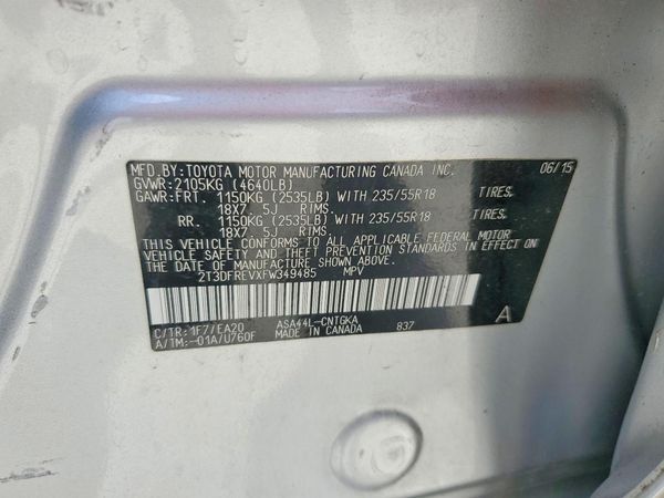 2015 TOYOTA RAV4 Limited (G Grade)