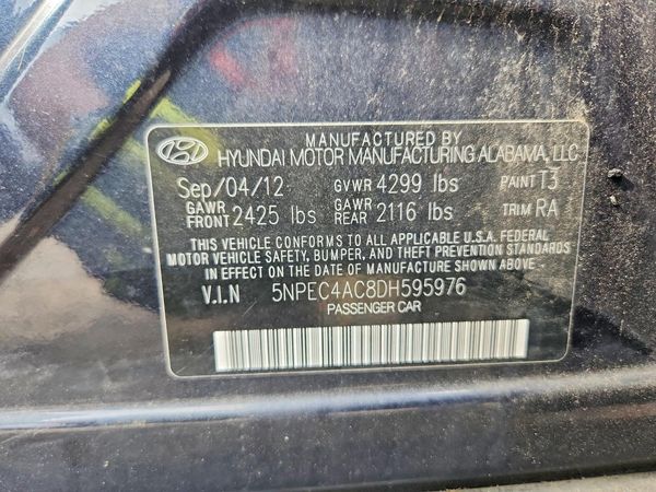 2013 HYUNDAI SONATA — VINS