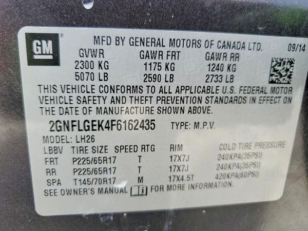2015 CHEVROLET EQUINOX 2LT