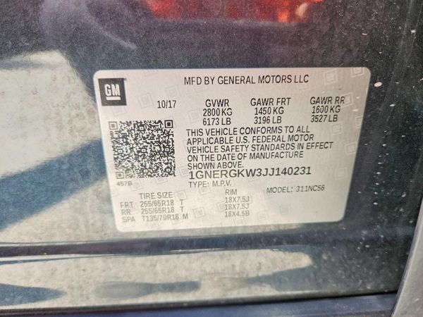 2018 CHEVROLET TRAVERSE