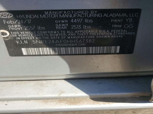2017 HYUNDAI SONATA