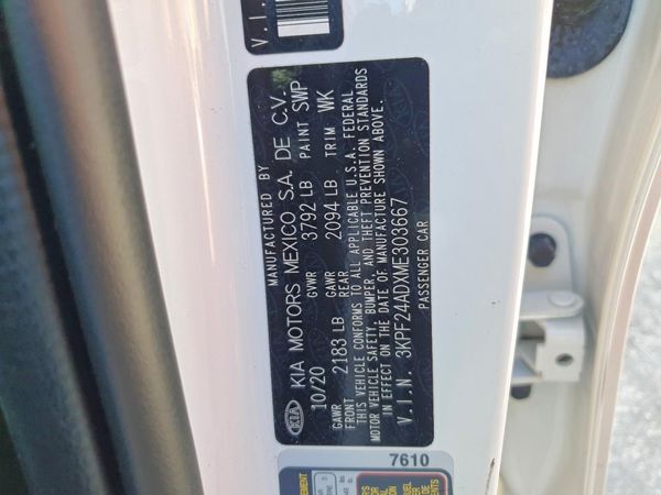 2021 KIA FORTE FE, LXS