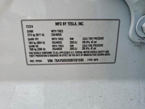 2025 TESLA MODEL Y