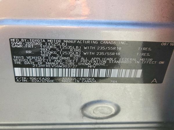 2016 TOYOTA RAV4 Limited (G Grade)