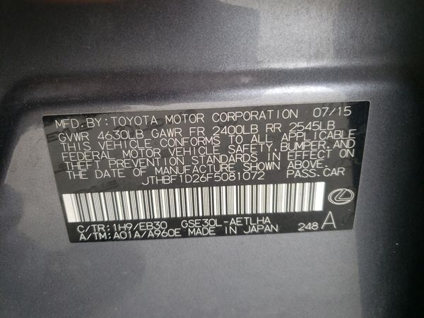 2015 LEXUS IS