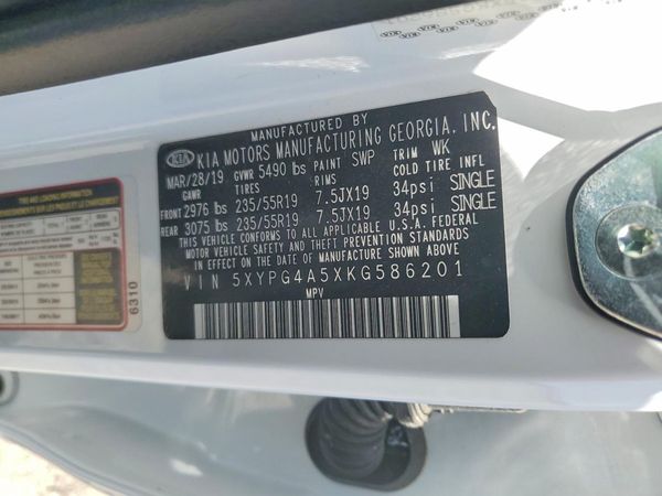 2019 KIA SORENTO L, LX, S