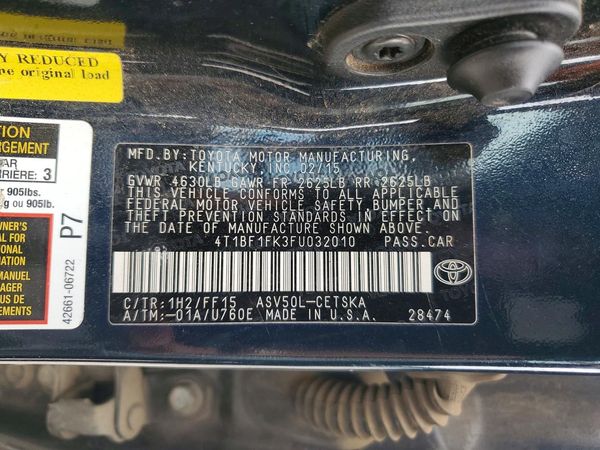 2015 TOYOTA CAMRY