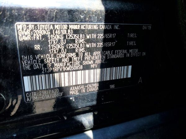 2019 TOYOTA RAV4 XLE / XLE Premium 4WD