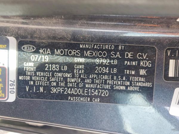 2020 KIA FORTE FE, LXS