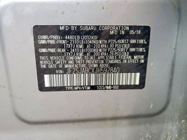 2018 SUBARU FORESTER