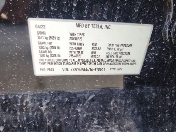 2022 TESLA MODEL Y