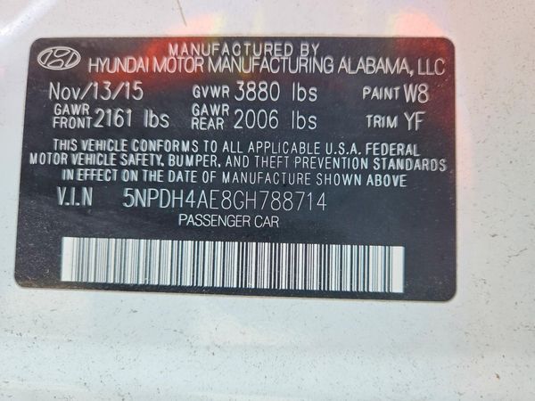 2016 HYUNDAI ELANTRA