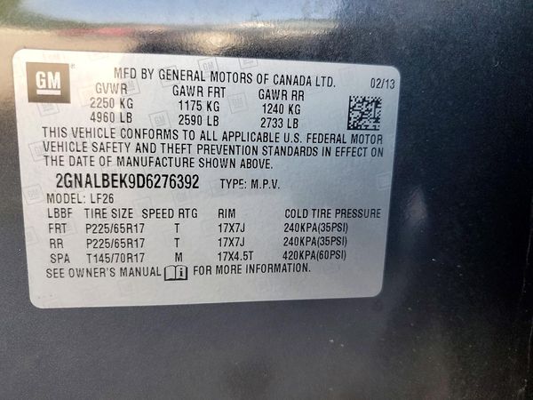 2013 CHEVROLET EQUINOX LS