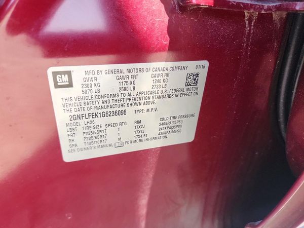2016 CHEVROLET EQUINOX LT