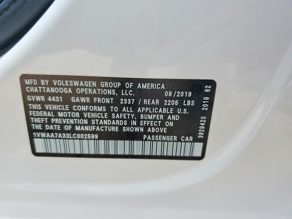 2020 VOLKSWAGEN PASSAT S