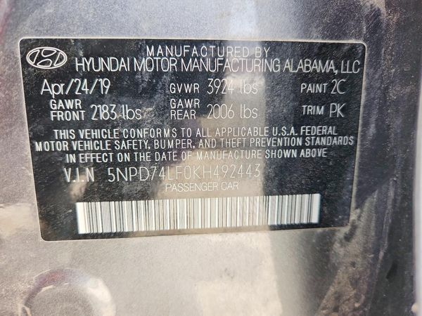 2019 HYUNDAI ELANTRA