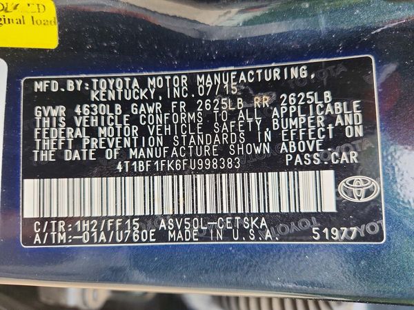 2015 TOYOTA CAMRY