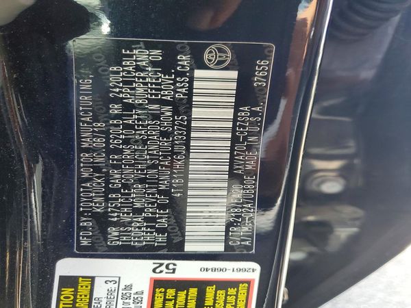 2018 TOYOTA CAMRY