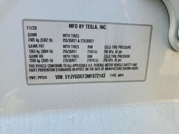 2021 TESLA MODEL Y