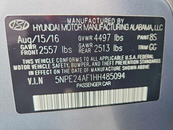 2017 HYUNDAI SONATA