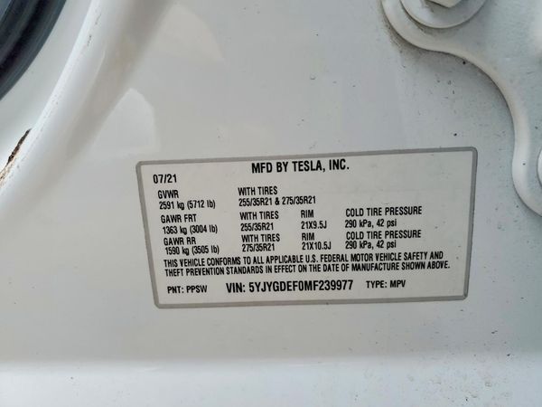 2021 TESLA MODEL Y