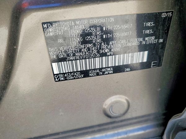 2015 TOYOTA RAV4 XLE (M Grade)
