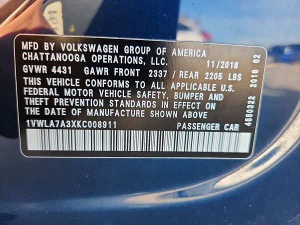 2019 VOLKSWAGEN PASSAT Wolfsburg