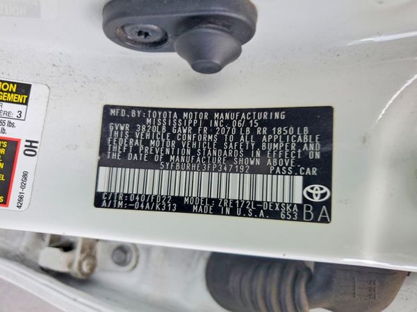 2015 TOYOTA COROLLA L/LE