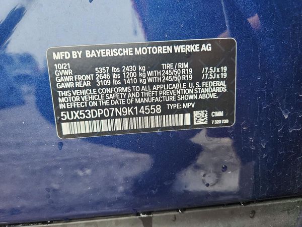 2022 BMW X3 xDrive30i — VINS