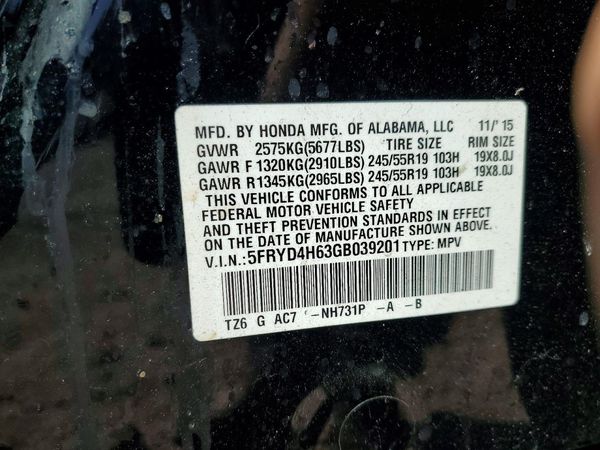 2016 ACURA MDX SH-AWD w/Tech pkg & RES