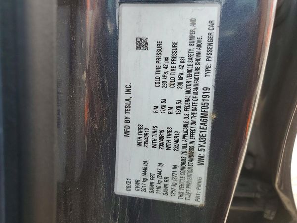 2021 TESLA MODEL 3