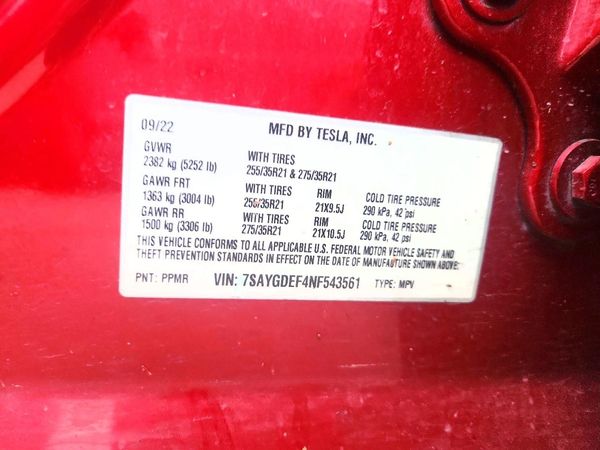 2022 TESLA MODEL Y