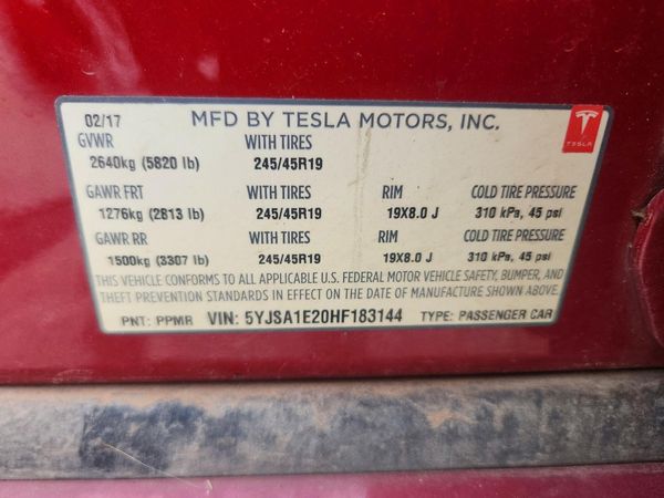 2017 TESLA MODEL S