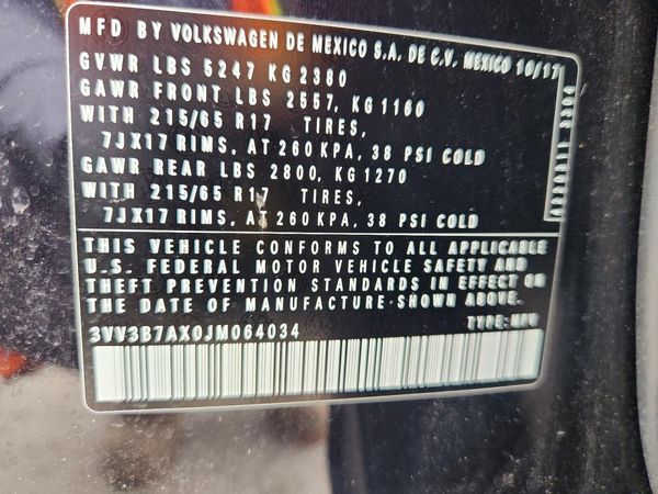 2018 VOLKSWAGEN TIGUAN SE, SEL — VINS
