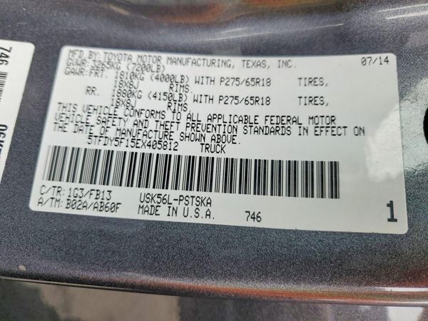 2014 TOYOTA TUNDRA SR5