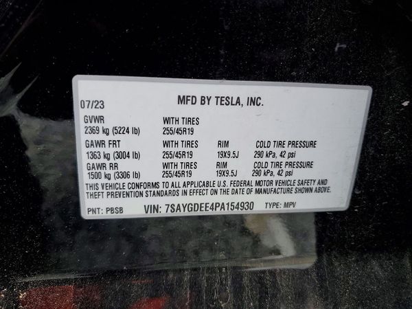 2023 TESLA Y