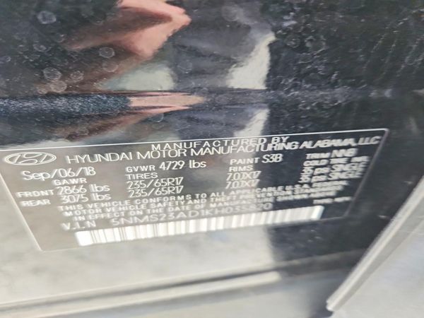 2019 HYUNDAI SANTA FE SE